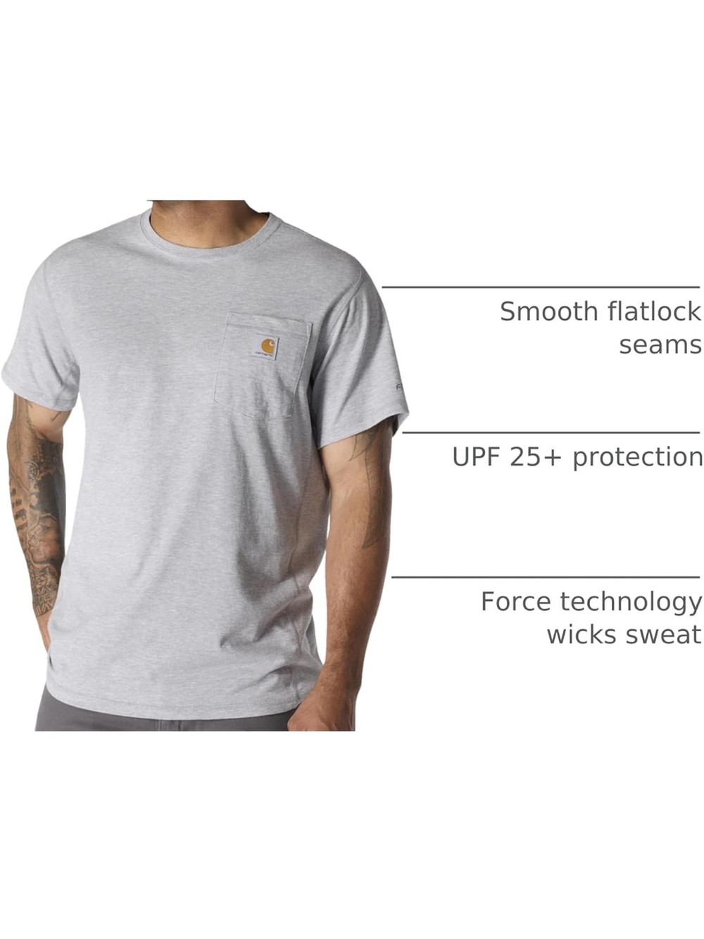 1 Carhartt Men's Force Relaxed Fit Midweight Short-Sleeve Pocket T-Shirt 2XL XXL - Picture 5 of 14
